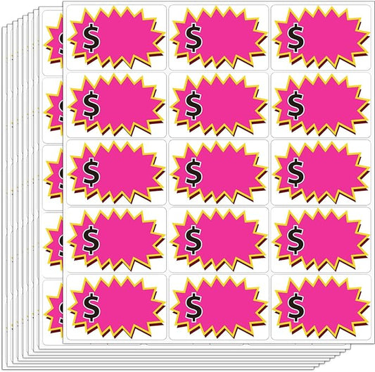 300 Pcs Garage Sale Price Stickers, Removable Adhesive 2"x3" Label Stickers for Yard Sales, Retail & Community Events