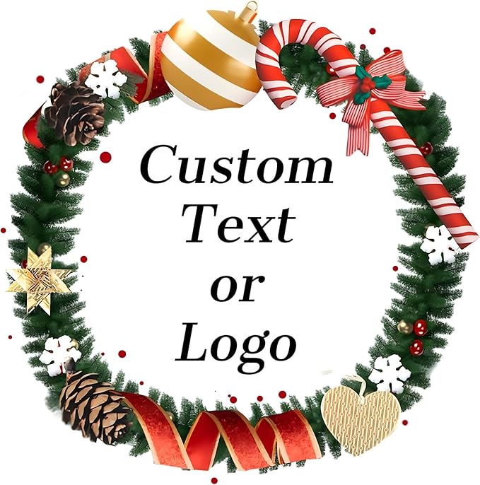 Custom Stickers for Weddings, Birthdays & Businesses - Personalized Labels with Your Logo - Waterproof, Fade and Heat Resistant - Pack of 100-1000 (Wreath O, 1.5 Inch)