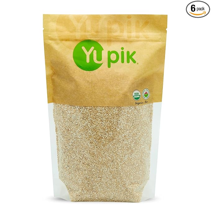 Yupik Organic Oat Bran, Gluten-Free, 2.2 lb (35.2 oz), Pack of 6, Non-GMO, Kosher, Vegan, Raw, Made from Hull of Whole Grain Oats, Good Source of Fiber, Ideal for Baking & Cooking