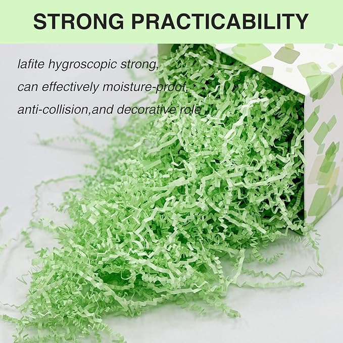 Corlcol 2LB Crinkle Cut Paper Shred Filler for Bag Gift Box Basket Easter Grass Decorations(Light Blue)