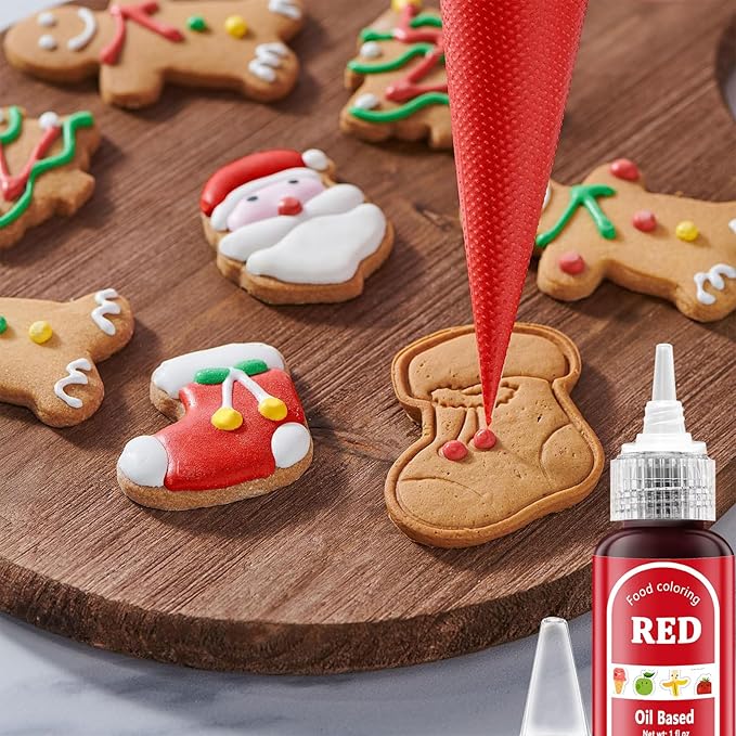 Red Oil Based Food Coloring for Chocolates Melts - 30ML Tasteless Liquid Edible Oils Food Dye Candy Cookies Decorating, Vivid Oil Food Color Baking Frosting Cake Decorations,Soap & Cosmetics, Non-GMO