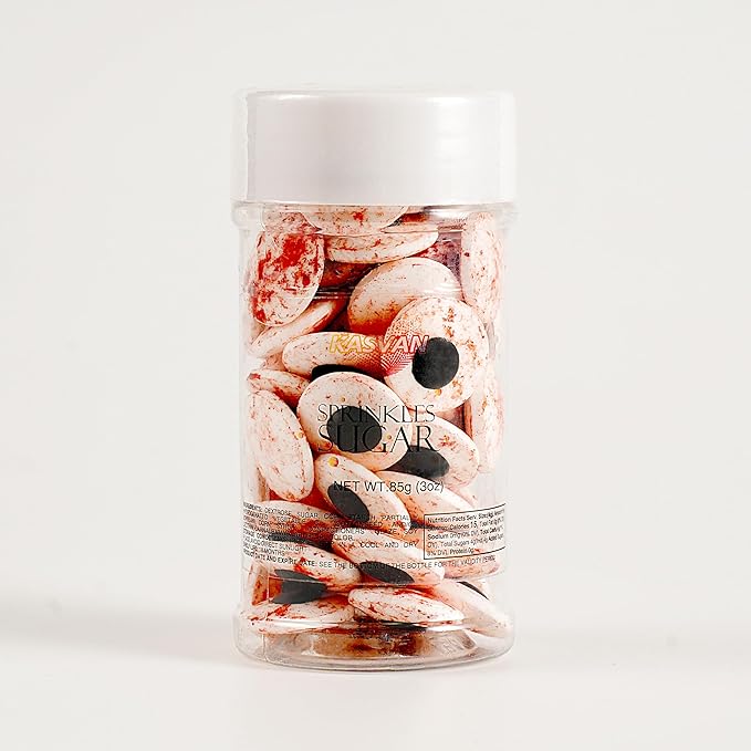 Kasvan Candy Eyeballs - Edible Bloody Red Eyes 85g/3 Oz, Halloween Sprinkles, Baking Cake Decorations, Ice Cream Toppings and Cookie Decorating, Wedding Party Chirstmas Supplies