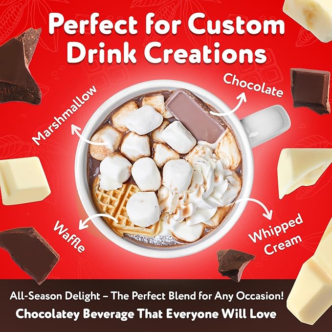 Happi Pappi - Premium Hot Cocoa Mix, Dairy-Based Rich and Creamy Chocolate Powder for Drinks & Baking, Indulgent Cacao Treats for Cozy Nights and Warm Beverages, 16 oz Bag – White Mocha Flavor