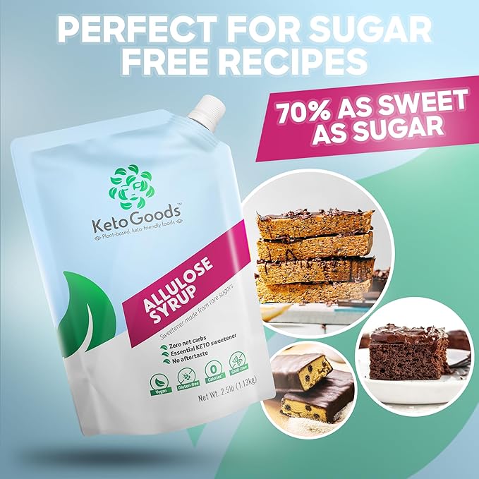 KetoGoods Allulose Simple Syrup: No carbs/calories, Keto friendly, No glycemic impact (2.5lb)