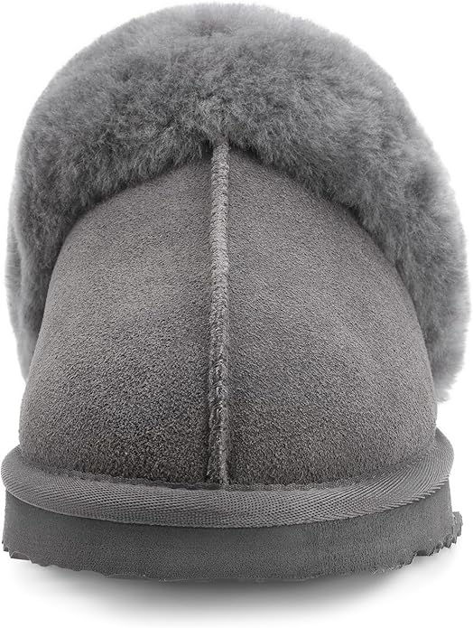Parfeying Women's Sheepskin House Slippers Indoor Outdoor Shearling Shoes for Women