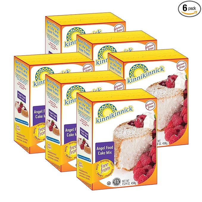 Kinnikinnick - Angel Food Cake Mix - Gluten Free, Allergy Friendly Cake Mix - 15.9 oz. Boxes - 6 Pack
