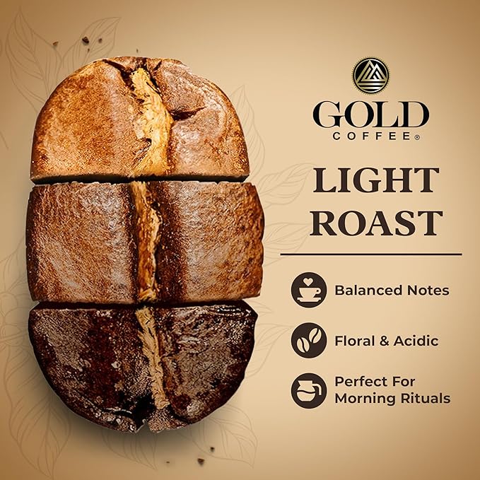 Gold Coffee Co. Velara Premium Blend | Light Roast, Ground | 100% Arabica Coffee | 12 oz., (Pack of 6)