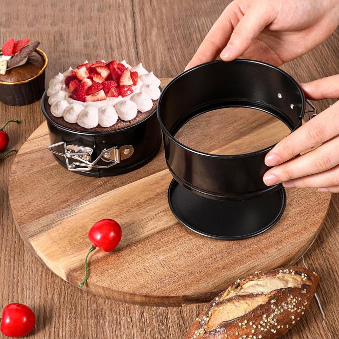 8 Pcs Mini Springform Pans 4 Inch Springform Pan for Cheesecake Small Leakproof Cake Pans Round Mini Cheesecake Pan with Removable Bottom Nonstick Tiny Baking Mini Cheesecake Molds