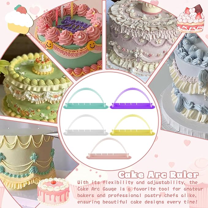 5 Pack Cake Arch Guide Tool, Cake Writing Tools, Convenient for Controlling the Size and Position of the Arc, Convenient for Beginners to Use