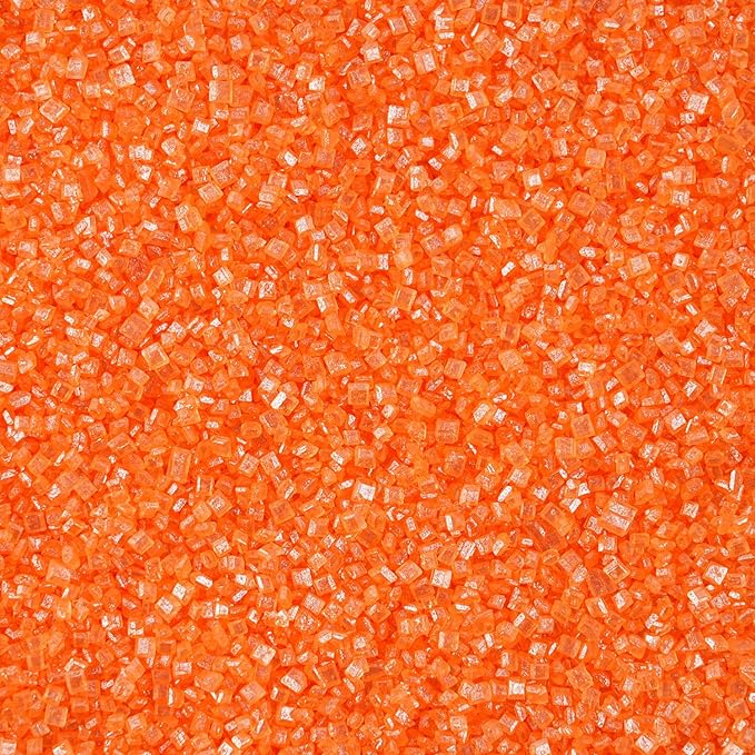 Orange Sanding Sugar Sprinkles, 5.3 oz Edible Sparkling Sugar Crystals for Baking Topping, Cupcakes, Cookies, Ice Cream & Cake Decorating, Wedding Party Halloween Thanksgiving Supplies