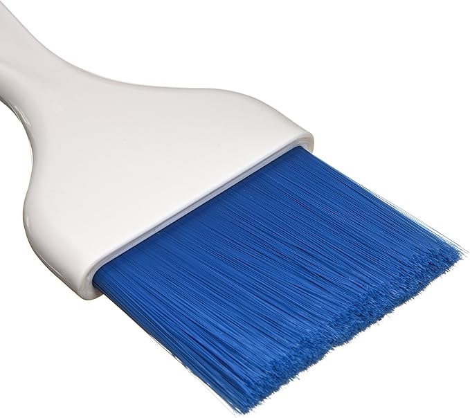 Carlisle Foodservice Products Galaxy Pastry Brush, 3" Wide, Flat, with Hanging Hole, Soft, Tapered with Chisel-Point Trim and Handle, Nylon, Blue, (Pack of 12)