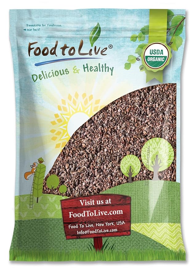 Food to Live Organic Sweet Cacao Nibs, 7 Pounds – Non-GMO, Lightly Sweetened with Coconut Sugar, Raw, Non-Irradiated, Vegan, Kosher, Bulk, Great for Snacking, Baking & Smoothies. High in Antioxidants