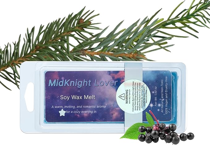 MidKight Lover Berries and Pine Wax Melts 5 Count, Blue Chromotherapy Rectangles, Premium Handcrafted Aromatherapy Fragrance, Long-Lasting Non-Toxic Scented Wax, 4 Pack