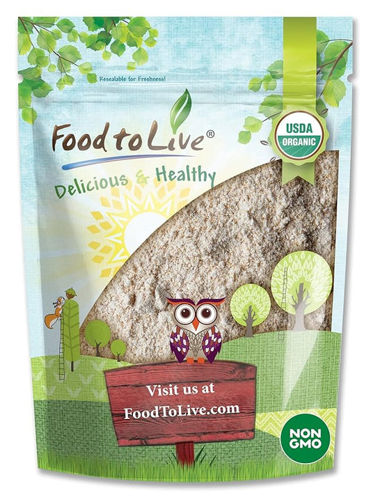 Food to Live Organic Whole Grain Buckwheat Flour, 1 Pound – Non-GMO, Kosher, Unbleached, Unbromated, Unenriched, Stone Ground, Powder, Meal, Sirtfood, Bulk