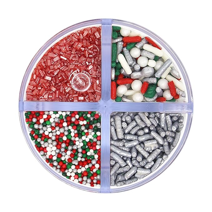 Mystic Sprinkles 4 Cell Sprinkle Assortments (A Classic Christmas in Silver, Midi)