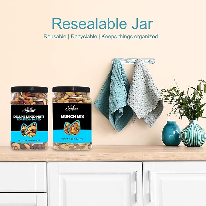 Cashews Roasted Salted - 32 oz 2 lbs | Whole Cashew Nut | Healthy Protein Snack | Natural Keto & Vegan Diet Friendly | Great for Cooking, Baking, Salads | Kosher | Jaybee's Nuts