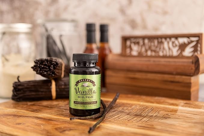 Vanilla Bean Paste for Baking and Cooking - Gourmet Madagascar Bourbon Blend made with Real Vanilla Seeds - 8 Ounces