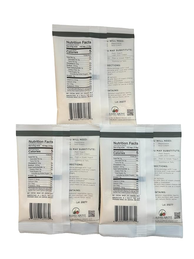 A Blend Above Roasted Garlic Butter Dip Mix Mixed Seasoning Packet (3 Pack), Gluten-Free, No MSG, All Natural, No Preservatives, Vegetable Dip, Keto Friendly, Low Carb, Easy to Make