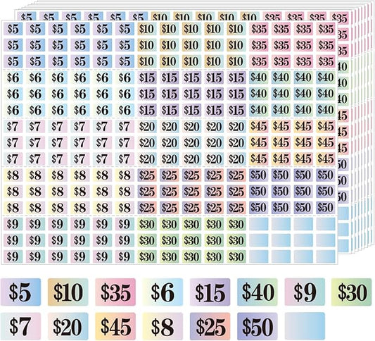 Starboling Garage Sale Stickers, 4050 Pcs 1/2" X 3/4" Yard Sale Price Labels, Rectangle Preprinted Price Labels for Flea Market