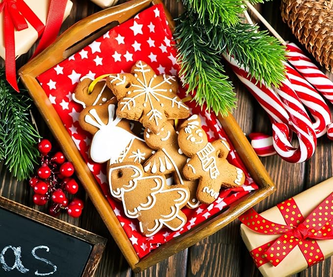 15 Pcs Christmas Cookie Cutters, Holiday Cookie Cutters Including Snowman, Gingerbread, Christmas Tree, Snowflake Gingerbread Shapes and More for Holiday Party Food Decorations and Baking