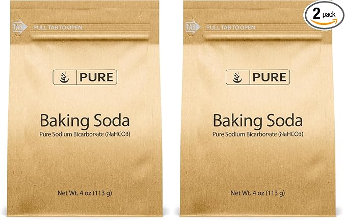 Pure Original Ingredients Sodium Bicarbonate (Baking Soda) (4 oz) Always Pure, No Fillers Or Additives, Eco-Friendly Packaging (Pack of 2)