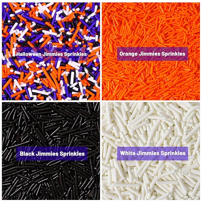 Edible Orange Sprinkles, Jimmies Sprinkle, Orange Sprinkles for Cupcakes, Cakes, Cookies, Macarons, Ice Cream, Perfect for Halloween, Fall, Thanksgiving Day(120g/4.23oz)