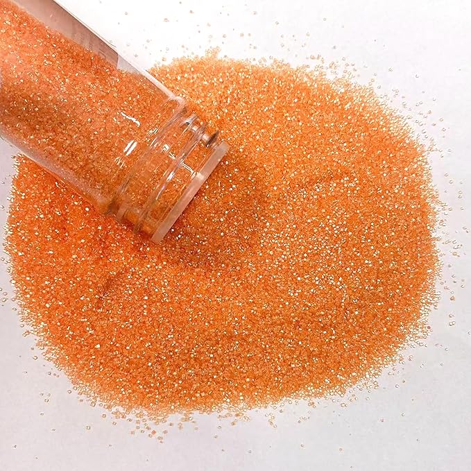 PhilaeEC Orange Sanding Sugar Edible Sparkling Crystals for Baking Cake Decoration Cookie Ice Cream Cupcake Toppers Wedding Party Valentines Halloween Christmas Supplies 5oz