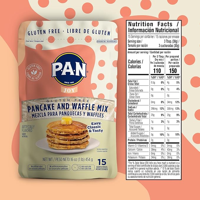 P.A.N Pancake and Waffle Mix – Gluten Free 1 lb. (6 Pack)