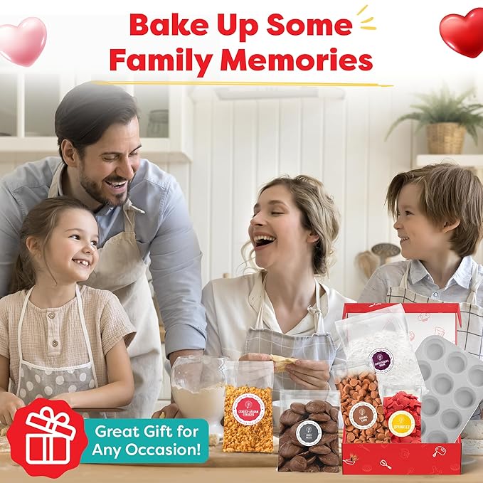 Baketivity Caramel Kisses Kids Baking Kit - Baking Set for Girls and Boys Ages 4-12 - Kids Cooking Kit with Premeasured Ingredients, Instructions, Video, STEM Activities
