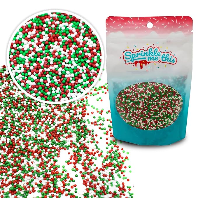 Fancy Christmas Sprinkle Blends - Holiday Sprinkles For Cookie Decorating, Cake Decorating, Baking, Or Hot Chocolate - Christmas Sprinkles Bulk - Christmas Sprinkles For Cookies (Christams Blend Nonpareils)