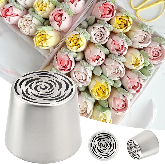 Extra Large Russian Piping Tips for Marshmallows Stainless Steel Flower Frosting Nozzles many styles Cake Decorating Baking tool for Buttercream, Cupcakes Cookies(SL69)