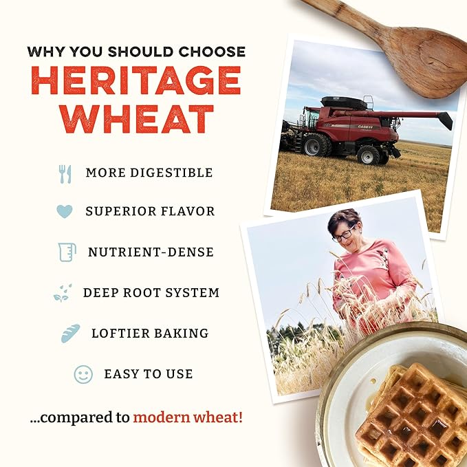 Sunrise Flour Mill USDA Organic 7-Grain Heritage Pancake Mix | Enjoy Fluffy & Tasty Waffles | Easier to Digest with Less Bloating | Zero Additives (5 lbs)