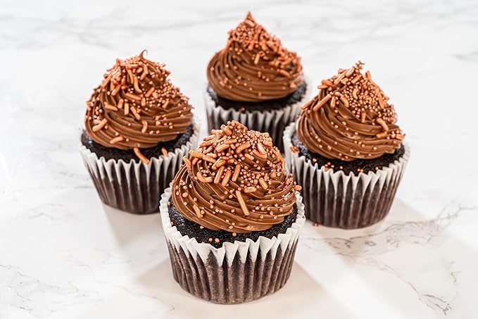 Bakerpan Edible Rose Gold Nonpareils Sprinkles for Cupcakes, Rose Gold Sprinkles Edible for Cake Decorating - 5.1 Ounces (Made in USA)