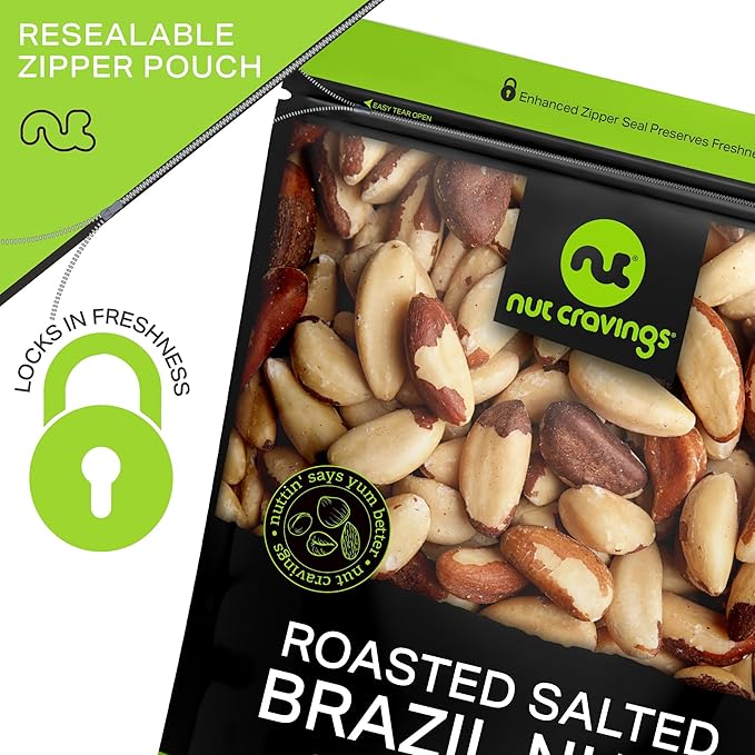 NUT CRAVINGS - Raw Brazil Nuts In Shell - Whole, (48oz - 3 LB) Bulk Nuts Packed Fresh in Resealable Bag - Healthy Protein Food Snack, All Natural, Keto, Vegan, Kosher