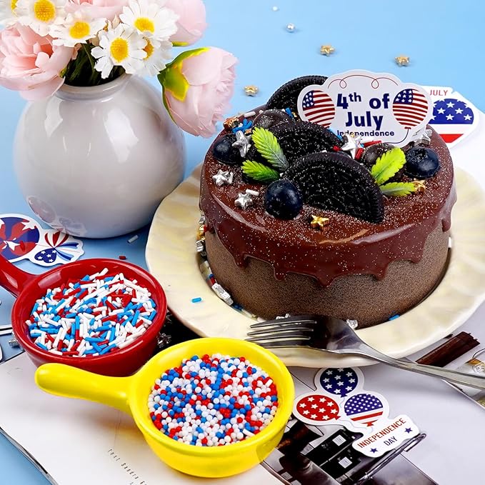 Dazzjoy Patriotic Sprinkles, 4th of July, Edible Patriotic Sprinkles for Cake Decorating, 150g/5.29oz, Cake Decoration & Cupcake Topper, Wedding Party Valentines Supplies