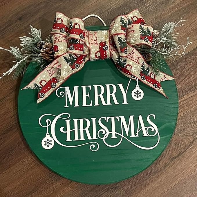 Christmas Stencils for Painting on Wood 12” Christmas Stencils for Crafts Reusable Holiday Doormat Stencil for Porch Hanger Fabrics Decor