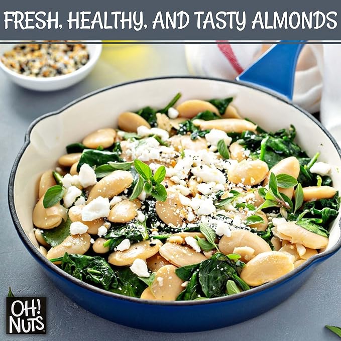 Oh! Nuts Raw Natural Sliced Almonds - 100% Natural - Sliced Almonds - 1.5 lb - Almonds Raw - Packed in New York Zip-Seal Bag for Exceptional Freshness