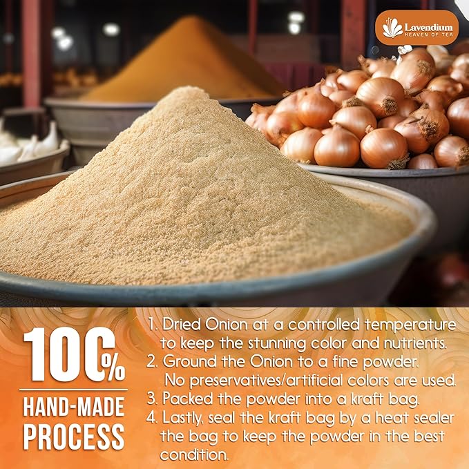 Lavendium, Premium 25oz Onion Powder, 100% Natural and Pure from Onion, Rich Flavor, Perfect for Cooking & Seasoning, No Additives, No Gluten, No Sugar, Vegan