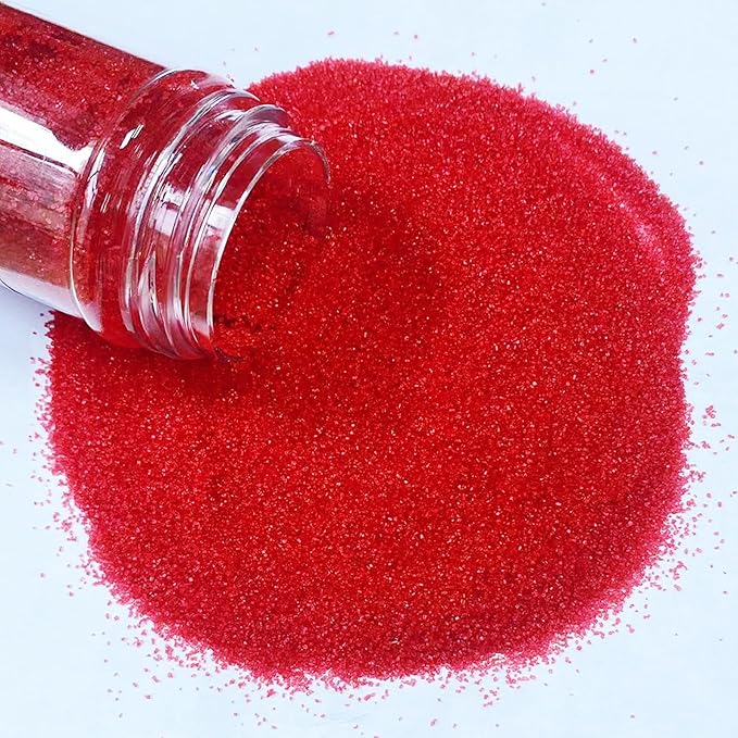 PhilaeEC Red Sanding Sugar Edible Sparkling Crystals for Baking Cake Decoration Cookie Ice Cream Cupcake Toppers Wedding Party Valentines Halloween Christmas Supplies 5oz