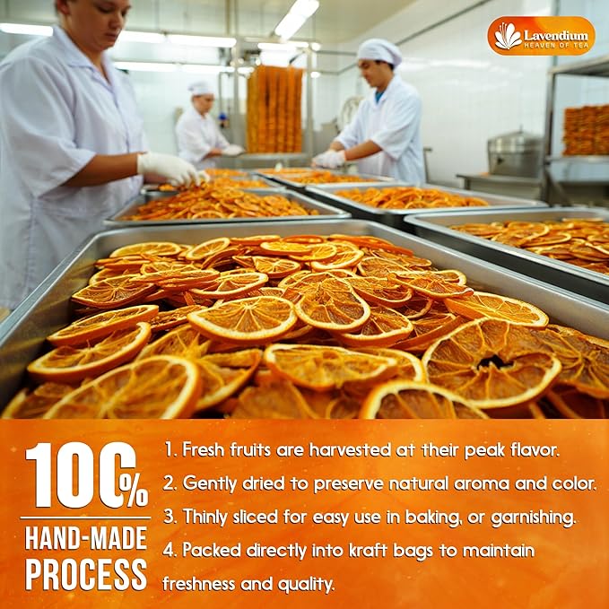 Lavendium, Premium Dried Orange Slices 6oz – Natural Dehydrated Citrus Wheels for Tea, Cocktails, Baking, Holiday Decorations, Potpourri, and Crafts. Vegan