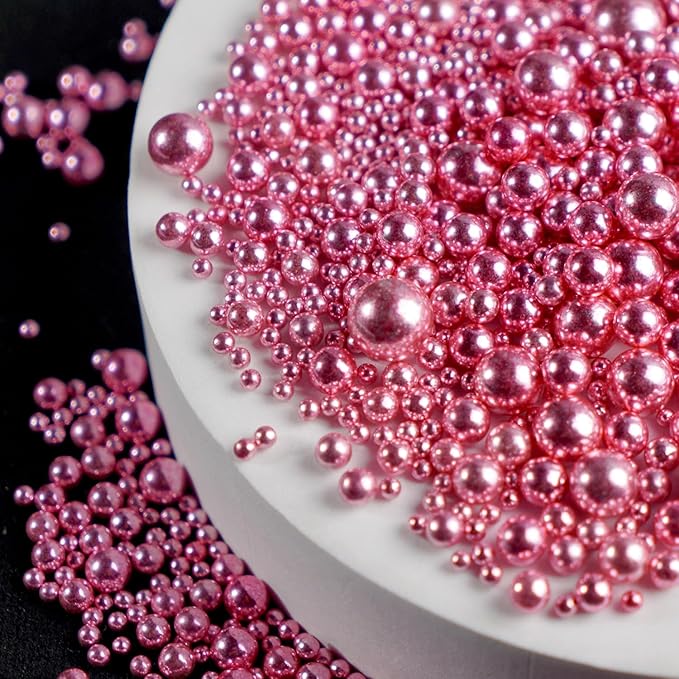 Rose Gold Pearl Sprinkles, Baking Sugar Sprinkles for Cake Decorating, 150g/5.29oz, Mix Size, Cake Decorations, Cupcake, Cookie, Foodgrade Topper, Wedding Party, Christmas Supplies