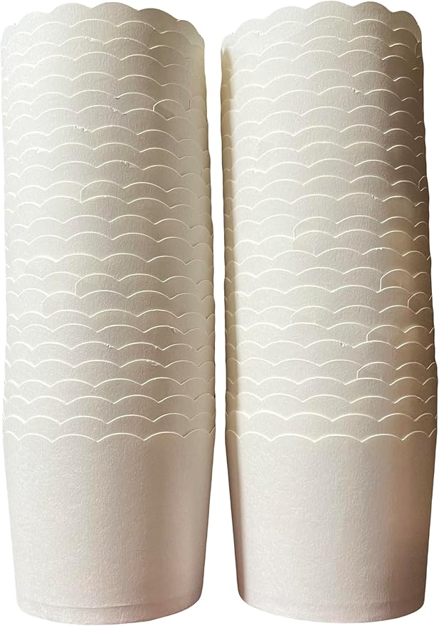 Paper Baking Cups, Greaseproof Disposable Cupcake Liners (White, Large Cups (50-Pack))