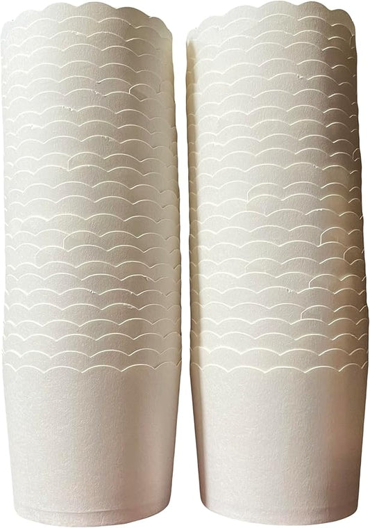 Paper Baking Cups, Greaseproof Disposable Cupcake Liners (White, Large Cups (50-Pack))