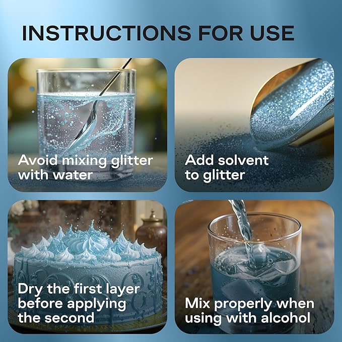 Bakeebake Edible Glitter 15g - Edible Glitter for Drinks & Desserts - Gluten Free Cake Decorating – Tasteless Vegan Drink Cocktails and Parties (Teal Blue, 15 grams)