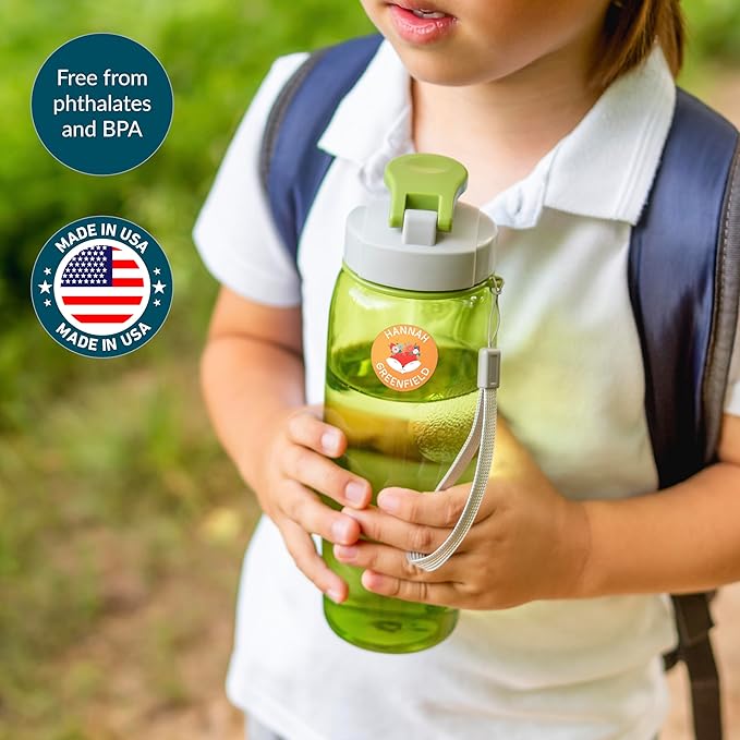 Personalized Waterproof Name Labels for Kids | Optional Packs 50, 150, 230 Labels | Custom Name Stickers for Kids' Clothing Tag, Water Bottle, Lunch Box, Customize Kid Name Label for Daycare Spring