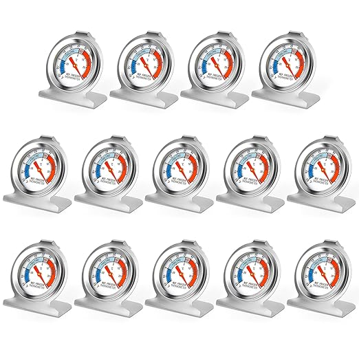 MEANLIN MEASURE 14Pcs Refrigerator Thermometer,2" Large Dial with -20~80°F/-30~30°C Red Indicator Thermometer for Refrigerator and Cooler