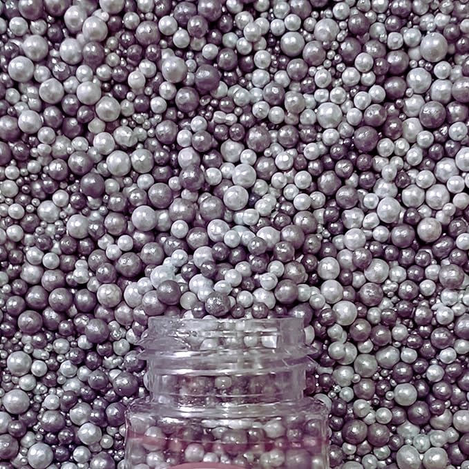 Confect Love Silver Metallic Disco Ball Sprinkles - Edible Cake & Cupcake Decorating Pearls, Metallic Sugar Sprinkles for Desserts and Cookies | Vegan, Gluten-Free, Soy-Free, Dairy-Free, Palm Oil-Free – 4.2 Oz