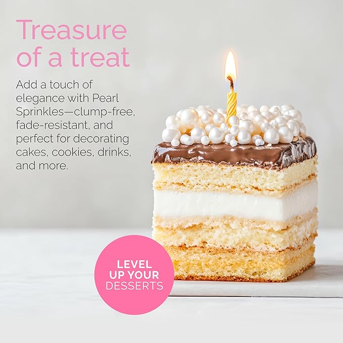 Cake Craft Silver Sugar Pearl Sprinkles – 3-Pack (100g Each) | Elegant Metallic Sprinkles for Cakes, Cupcakes, Cookies & More | Perfect for Weddings, Parties & Special Occasions