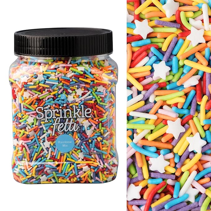Sweets Indeed Bulk Rainbow Sprinkles – 1.2 lb Premium Decorating Mix | Ideal for Cakes, Cookies, Cupcakes & Holiday Baking