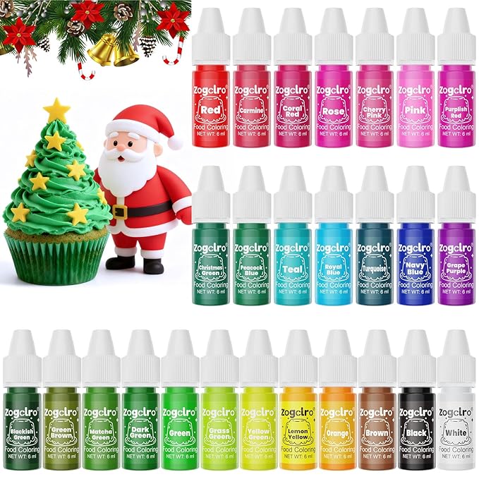 Food Coloring Liquid - 26 Vibrant Colors Food Dye, Tasteless Concentrated Food Coloring for Icing, Cake Decorating, Baking, Fondant, Baking supplies Supplies - 0.25 Fl. oz